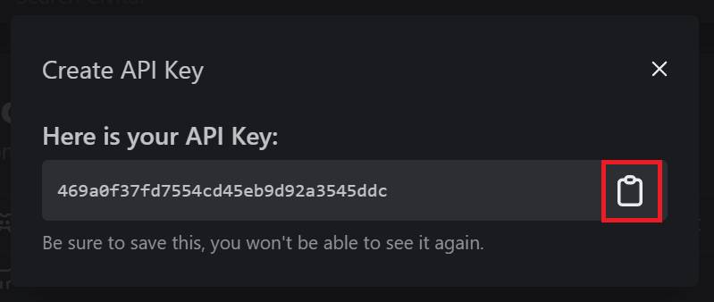 An example CivitAI API Key